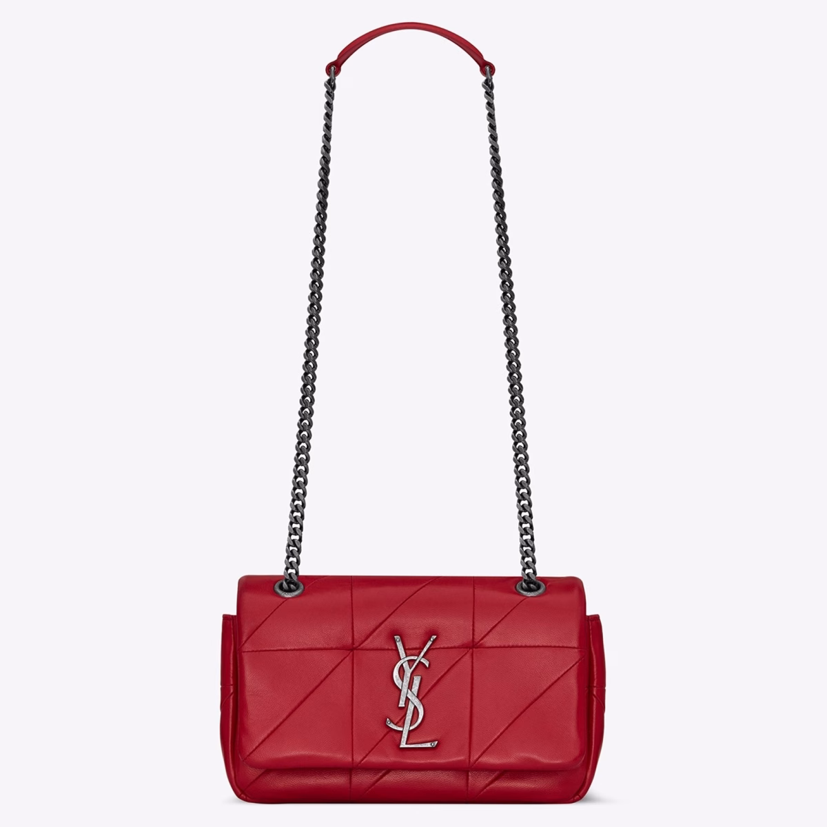 Saint Laurent Small Jamie Bag In Red Patchwork Lambskin - Image 1