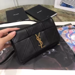 Saint Laurent Jamie Chain Wallet In Black Patchwork Lambskin - Image 3