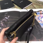 Saint Laurent Jamie Chain Wallet In Black Patchwork Lambskin - Image 6