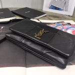 Saint Laurent Jamie Chain Wallet In Black Patchwork Lambskin - Image 2