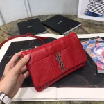 Saint Laurent Jamie Chain Wallet In Red Patchwork Lambskin - Image 8