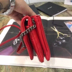 Saint Laurent Jamie Chain Wallet In Red Patchwork Lambskin - Image 3