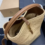 Saint Laurent Le 37 Bucket Bag in Natural Woven Raffia - Image 7