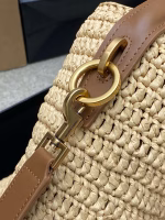 Saint Laurent Le 37 Bucket Bag in Natural Woven Raffia - Image 3