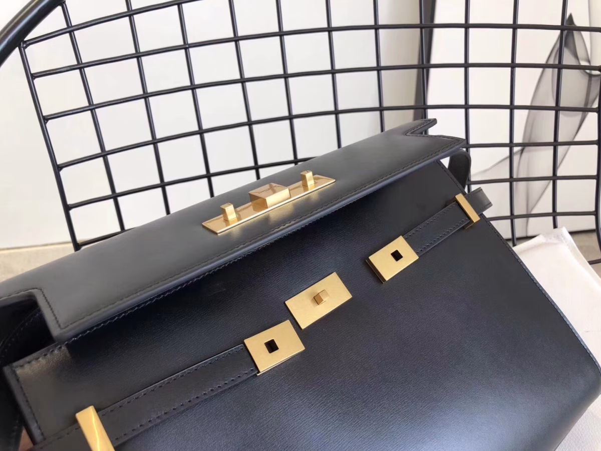 Saint Laurent Manhattan Baguette Bag In Black Calfskin - Image 3