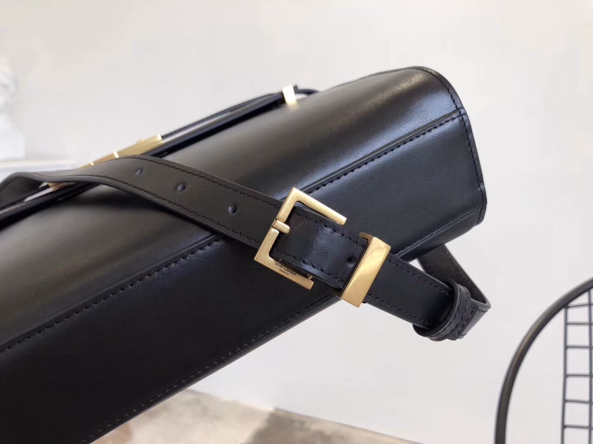 Saint Laurent Manhattan Baguette Bag In Black Calfskin - Image 2