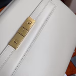 Saint Laurent Manhattan Baguette Bag In White Calfskin - Image 9