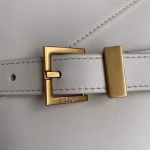 Saint Laurent Manhattan Baguette Bag In White Calfskin - Image 6
