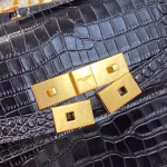 Saint Laurent Manhattan Shoulder Bag In Black Crocodile Embossed Leather - Image 10