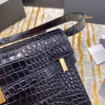 Saint Laurent Manhattan Shoulder Bag In Black Crocodile Embossed Leather - Image 3