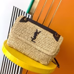 Saint Laurent Niki Medium Bag in Naturel Raffia - Image 3