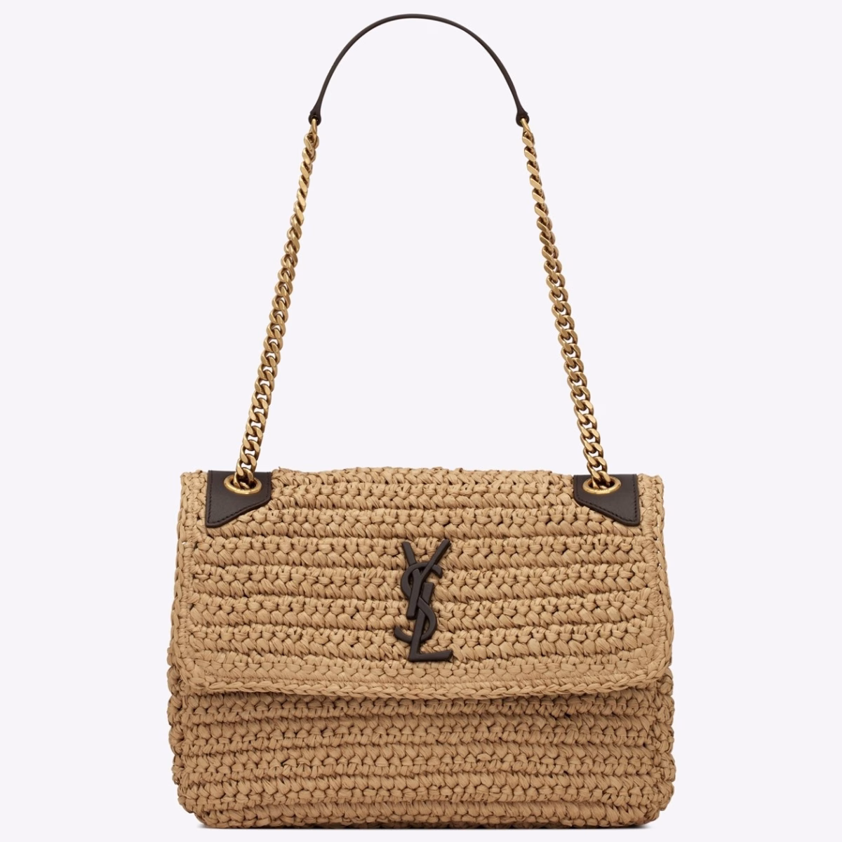 Saint Laurent Niki Medium Bag in Naturel Raffia - Image 1