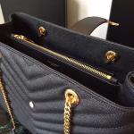 Saint Laurent Monogram Tote Bag In Black Grained Leather - Image 8