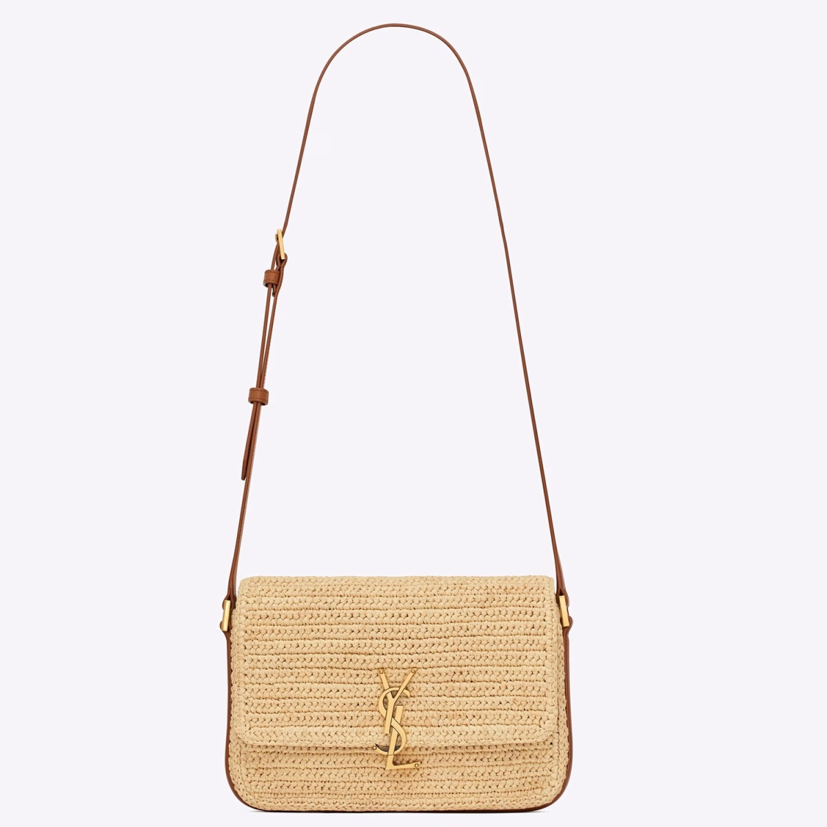 Saint Laurent Medium Solferino Bag in Naturel Raffia - Image 1