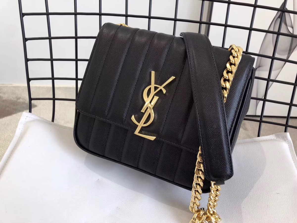 Saint Laurent Medium Vicky Bag In Black Grained Leather - Image 6