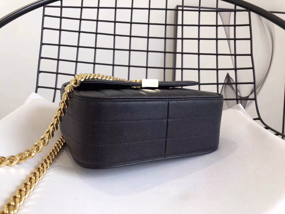 Saint Laurent Medium Vicky Bag In Black Grained Leather - Image 2