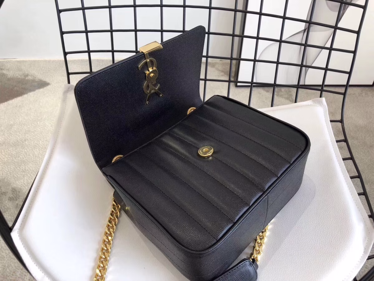 Saint Laurent Medium Vicky Bag In Black Grained Leather - Image 3