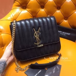 Saint Laurent Large Vicky Bag In Black Lambskin - Image 6