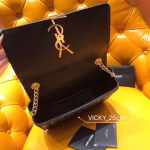 Saint Laurent Large Vicky Bag In Black Lambskin - Image 7
