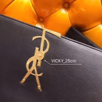 Saint Laurent Large Vicky Bag In Black Lambskin - Image 5