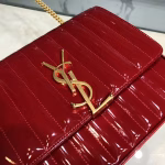 Saint Laurent Large Vicky Bag In Red Patent Leather - Image 5