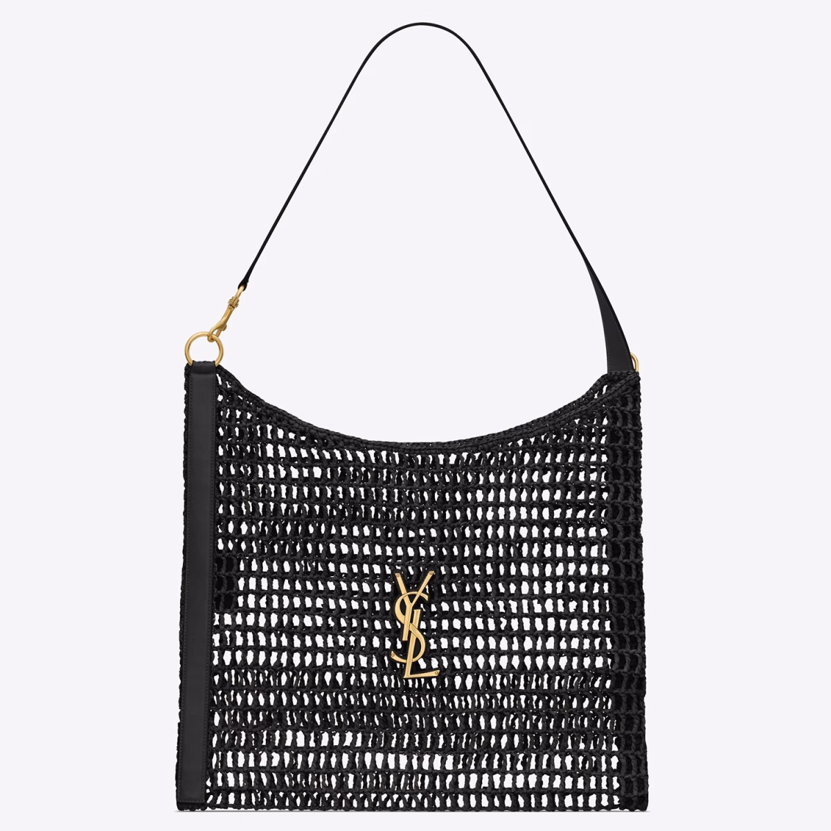 Saint Laurent Oxalis Shoulder Bag in Black Raffia - Image 1