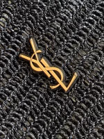 Saint Laurent Oxalis Shoulder Bag in Black Raffia - Image 7