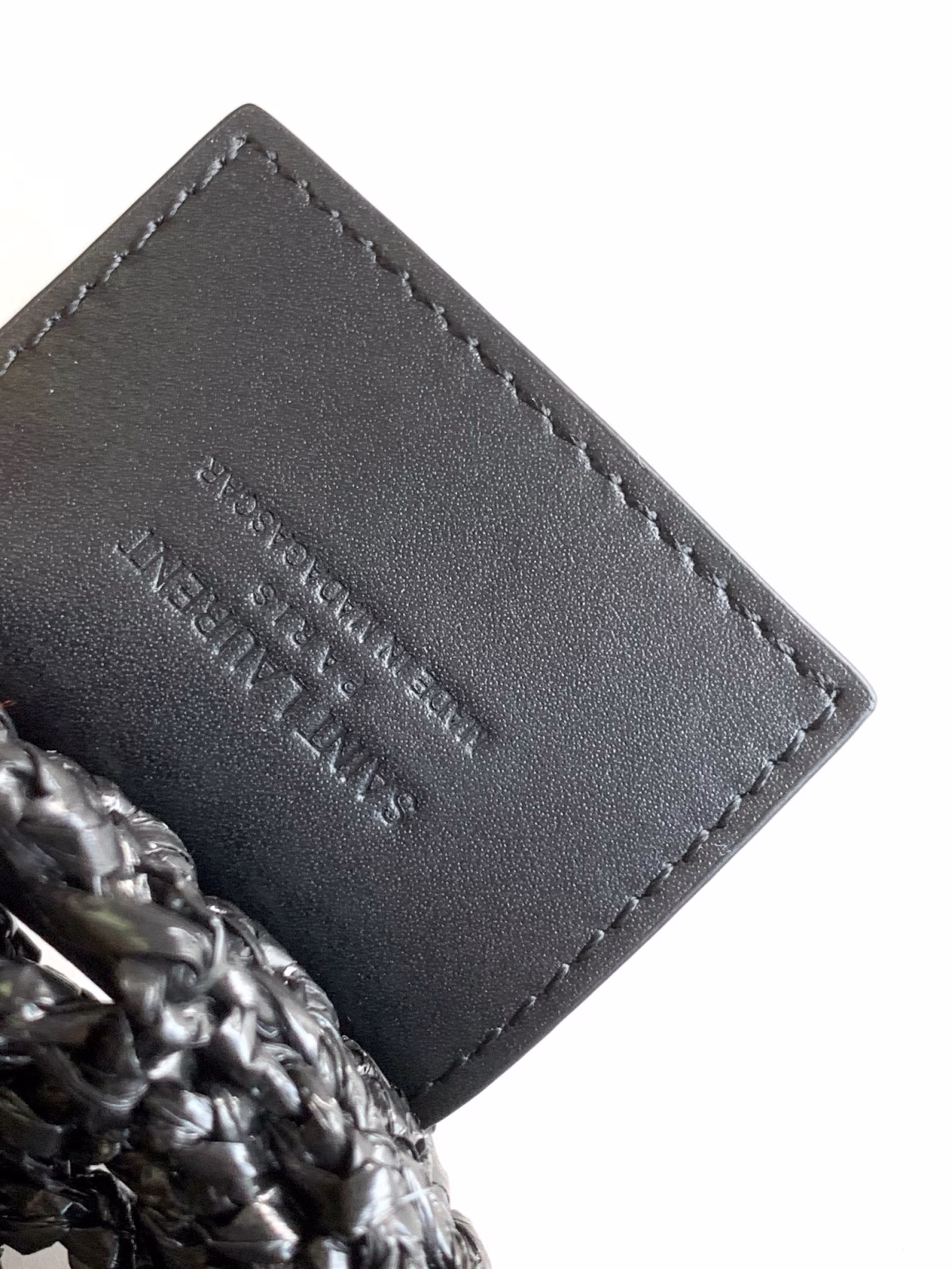 Saint Laurent Oxalis Shoulder Bag in Black Raffia - Image 9