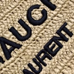 Saint Laurent Rive Gauche Tote Bag in Beige Raffia Crochet - Image 10