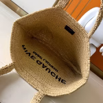 Saint Laurent Rive Gauche Tote Bag in Beige Raffia Crochet - Image 3