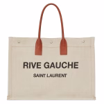 Saint Laurent Rive Gauche Tote Bag With Tan Handle