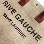 Saint Laurent Rive Gauche Tote Bag With Tan Handle - Image 11
