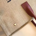 Saint Laurent Rive Gauche Tote Bag With Tan Handle - Image 8