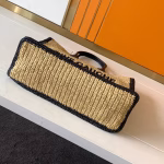 Saint Laurent Rive Gauche Tote Bag in Beige Raffia and Leather - Image 8