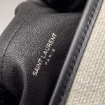Saint Laurent Teddy Shopping Bag In White Canvas - Image 6