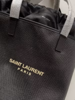 Saint Laurent Teddy Shopping Bag In Black Raffia - Image 5
