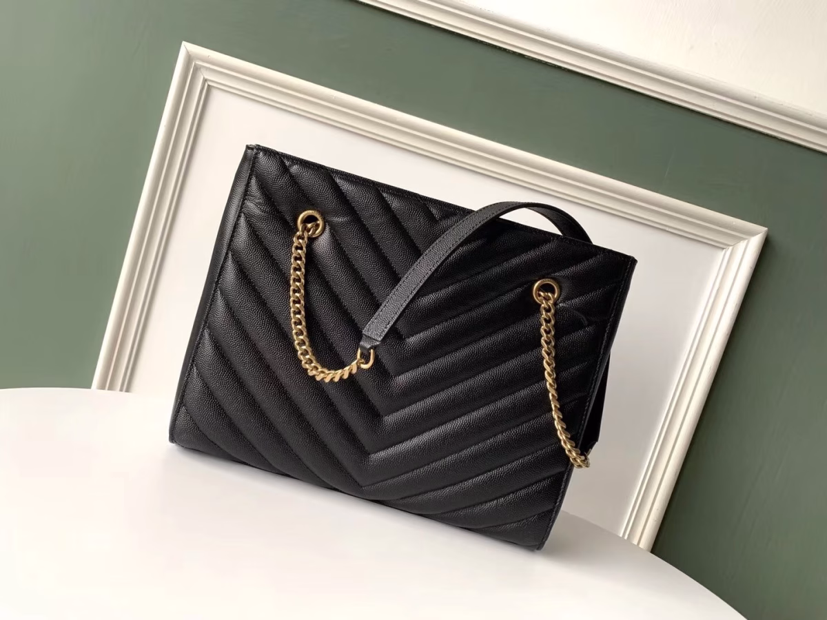 Saint Laurent Small Tribeca Shopping Bag In Black Leather - Image 5