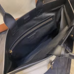 Saint Laurent Tag Shopping Bag In Canvas And Black Leather - Image 2