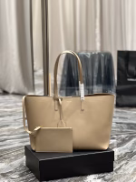 Saint Laurent Shopping Tote Bag in Beige Leather - Image 6