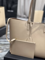 Saint Laurent Shopping Tote Bag in Beige Leather - Image 3