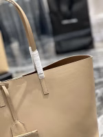 Saint Laurent Shopping Tote Bag in Beige Leather - Image 7