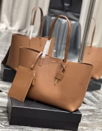 Saint Laurent Shopping Tote Bag in Brown Leather - Image 6