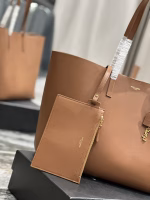Saint Laurent Shopping Tote Bag in Brown Leather - Image 9