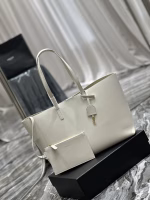Saint Laurent Shopping Tote Bag in White Leather - Image 6