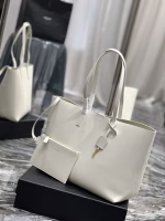 Saint Laurent Shopping Tote Bag in White Leather - Image 4