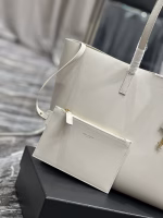 Saint Laurent Shopping Tote Bag in White Leather - Image 3