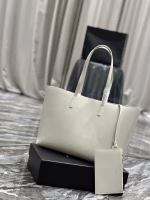 Saint Laurent Shopping Tote Bag in White Leather - Image 7