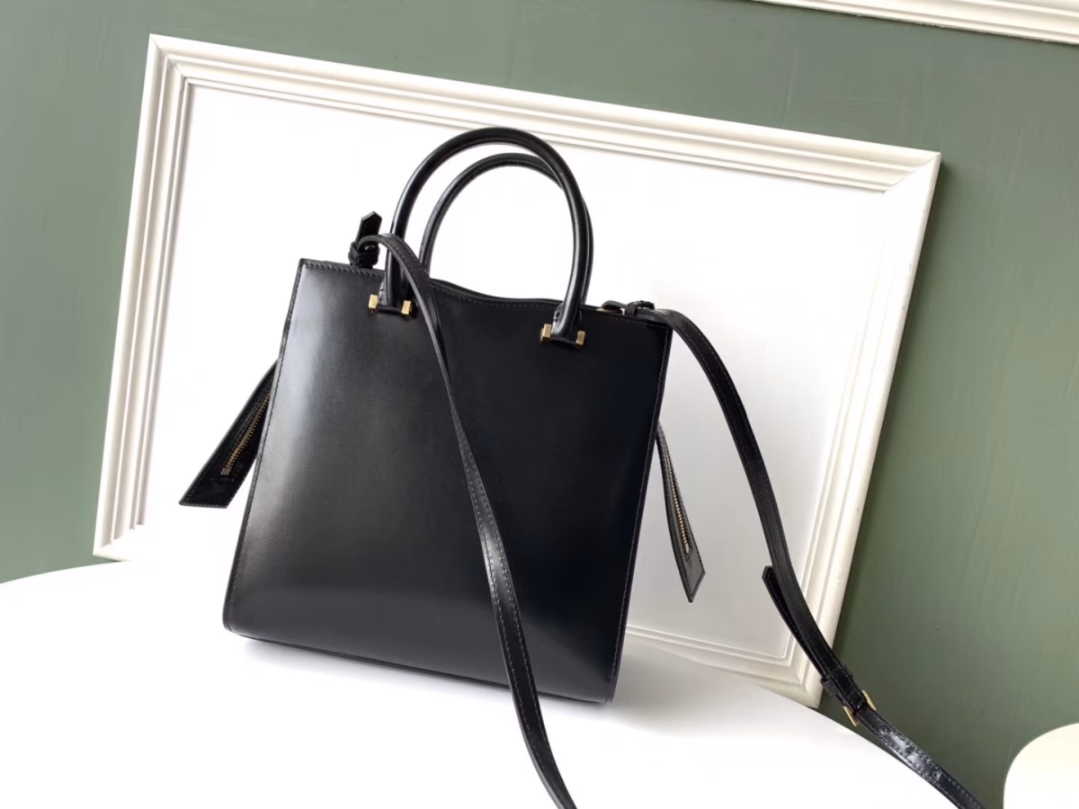 Saint Laurent Small Uptown Tote In Black Calfskin - Image 10