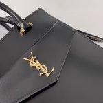 Saint Laurent Small Uptown Tote In Black Calfskin - Image 7