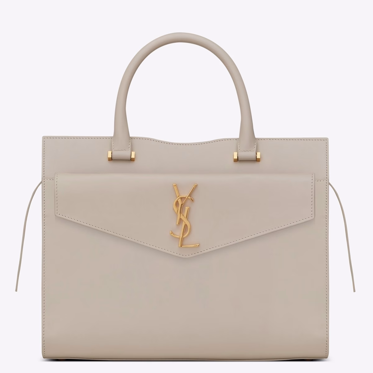 Saint Laurent Uptown Medium Tote In Blanc Calfskin - Image 1